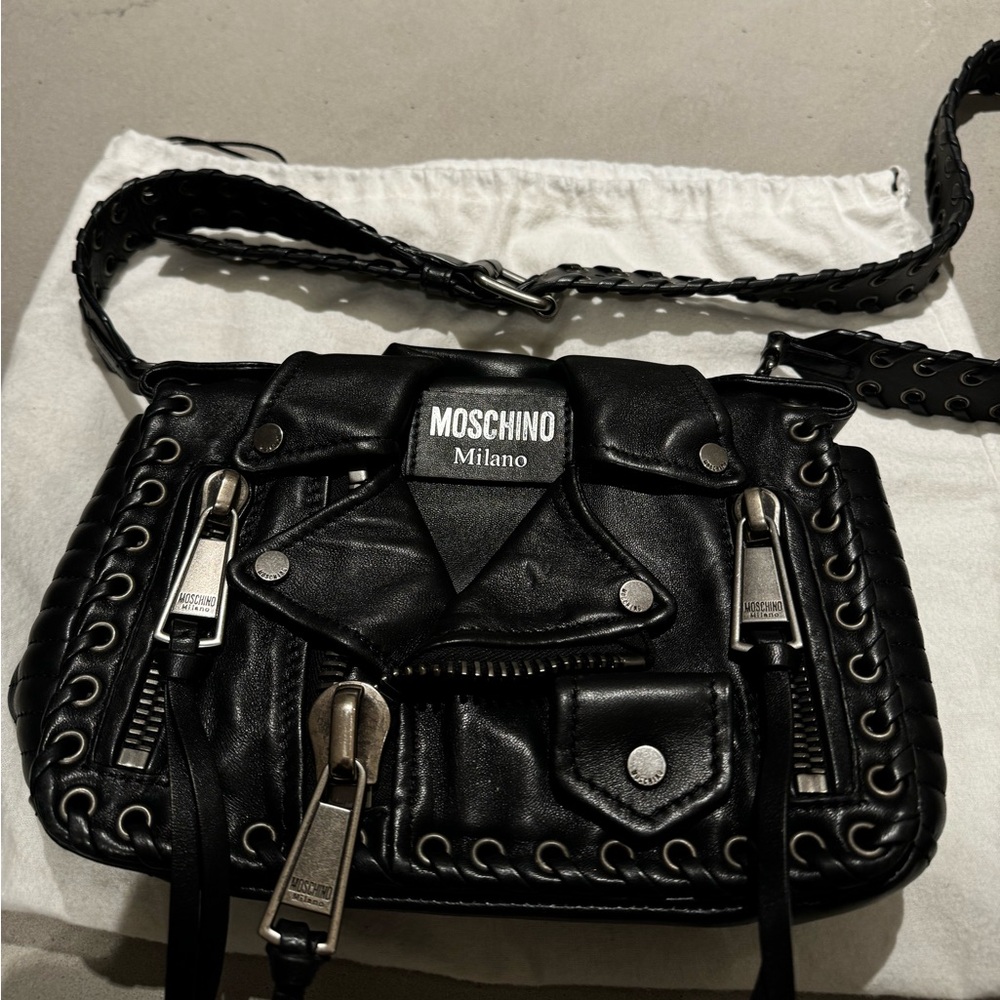 MOSCHINO LEATHER JACKET BAG